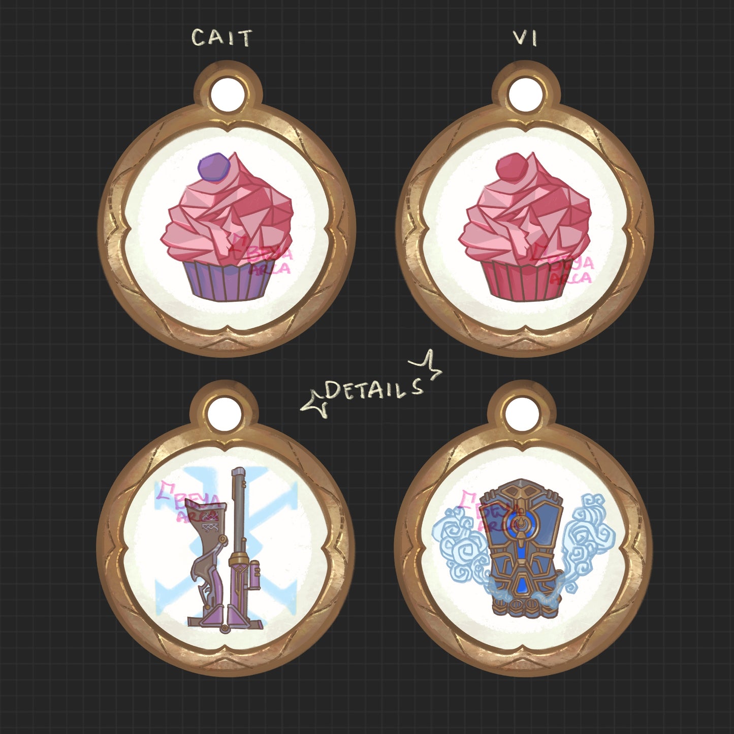 ✦ Caitlyn & Vi Version 1 Acrylic Phone Charm (INDIVIDUAL)