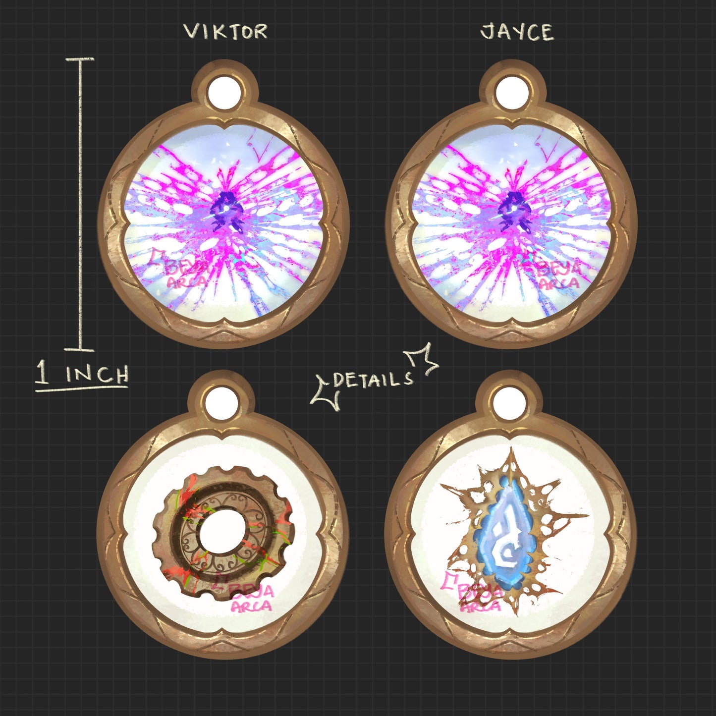✦ Jayvik (Jayce x Viktor) Acrylic Phone Charm Set