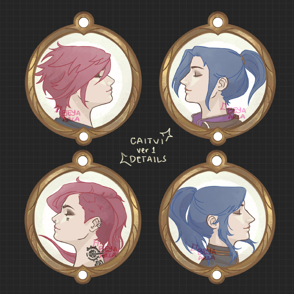 ✦ Caitvi (Caitlyn x Vi) Version 1 Acrylic Phone Charm Set