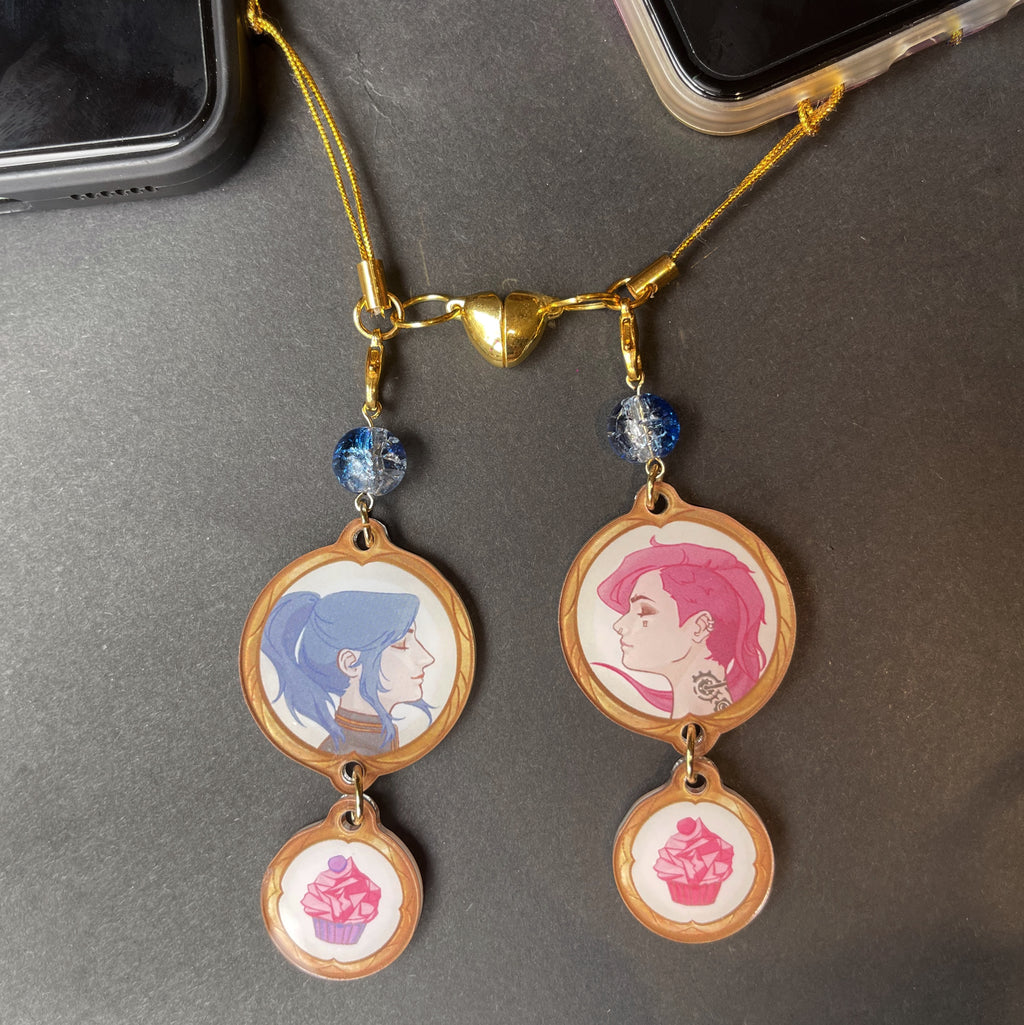 ✦ Caitvi (Caitlyn x Vi) Version 1 Acrylic Phone Charm Set