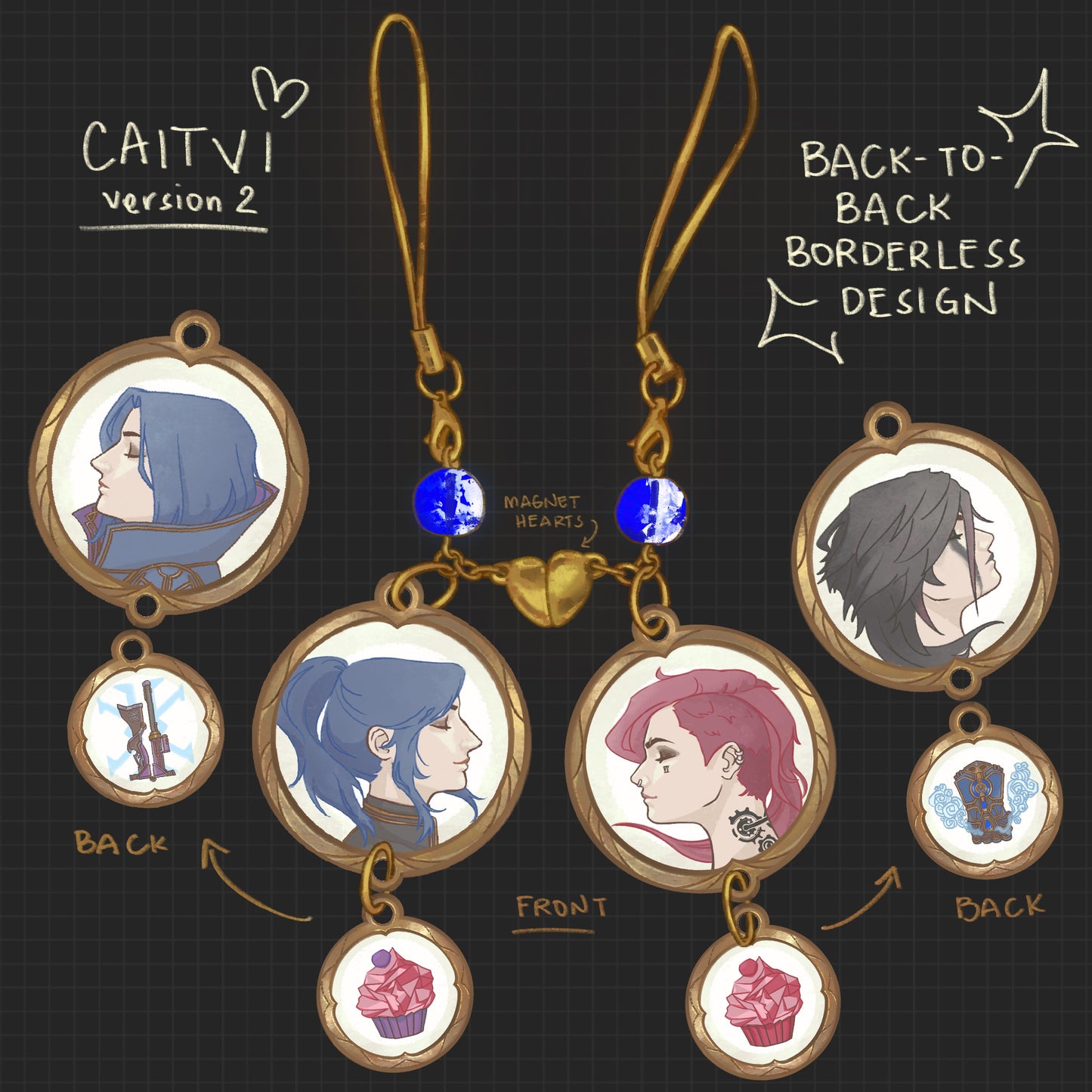 ✦ [PREORDER] Caitvi (Caitlyn x Vi) Version 2 Acrylic Phone Charm