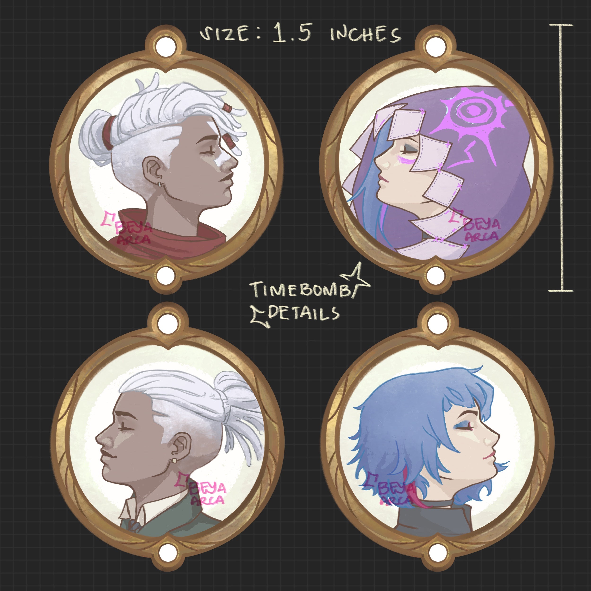 ✦ Timebomb (Jinx x Ekko) Acrylic Phone Charm Set