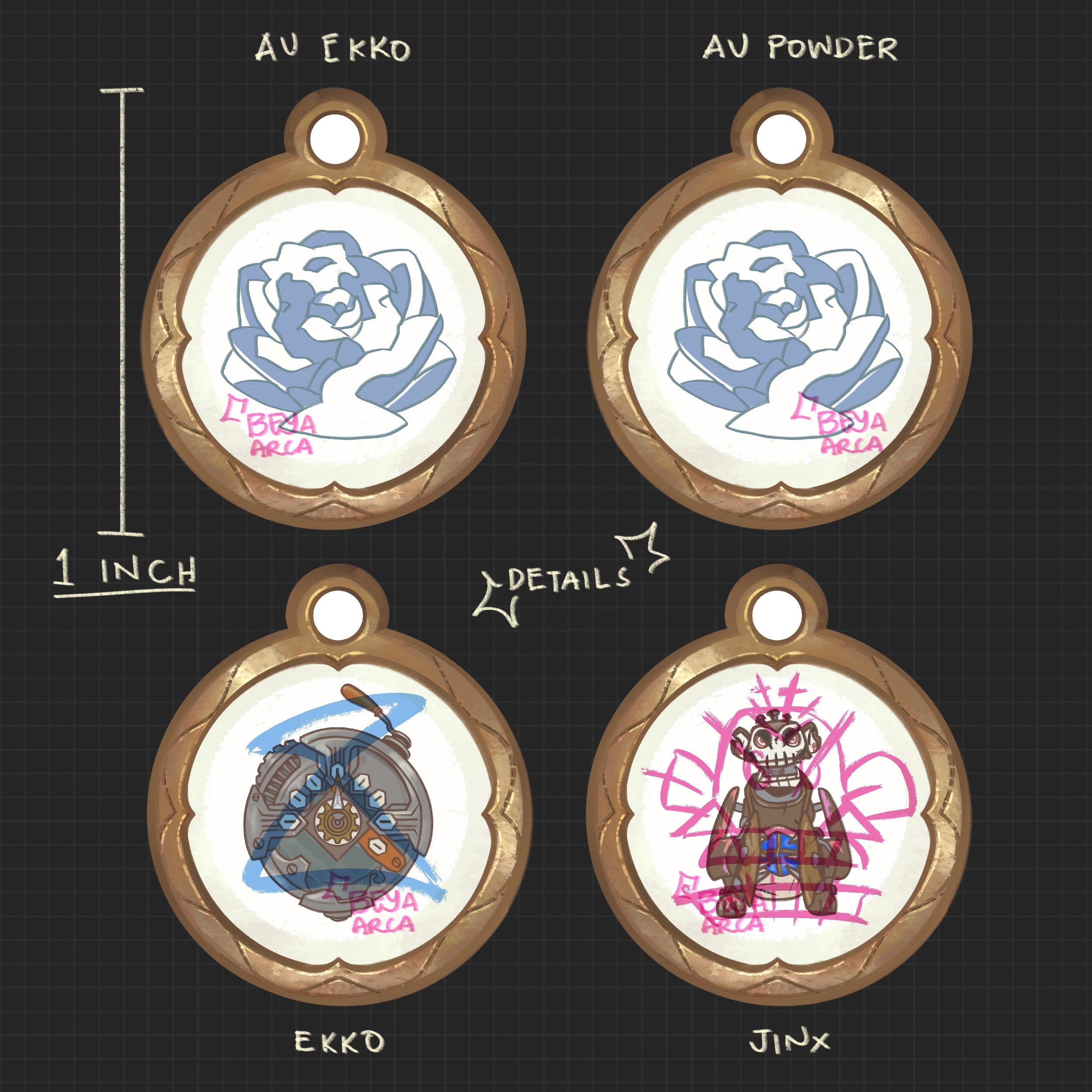 ✦ Timebomb (Jinx x Ekko) Acrylic Phone Charm Set