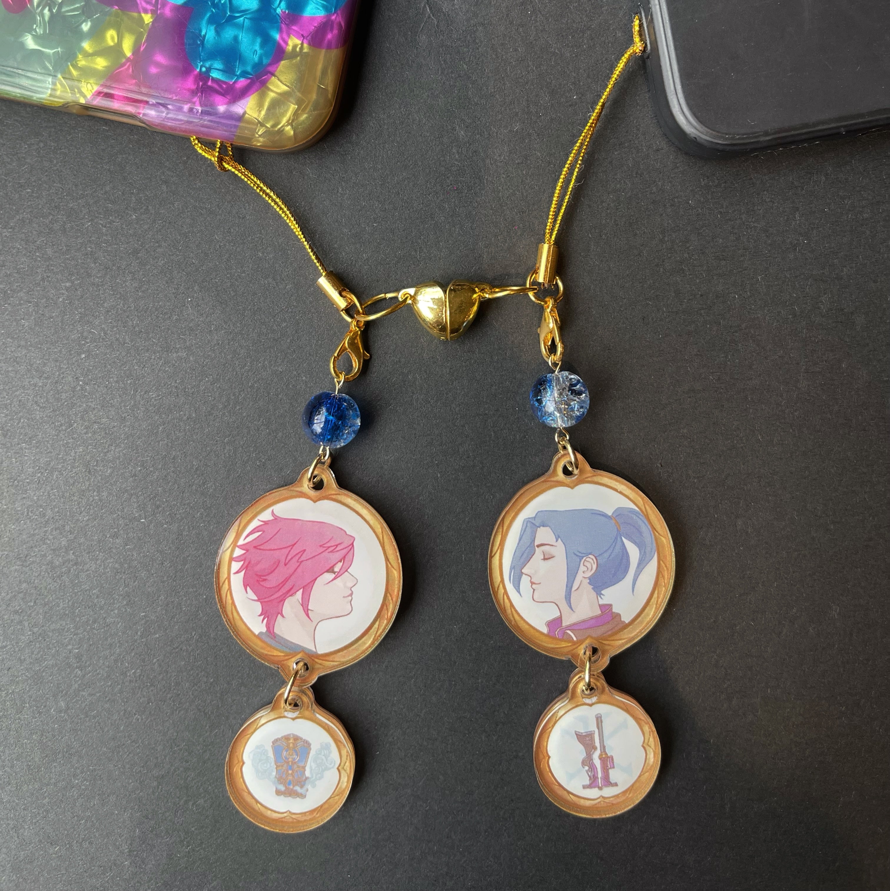 ✦ Caitvi (Caitlyn x Vi) Version 1 Acrylic Phone Charm Set